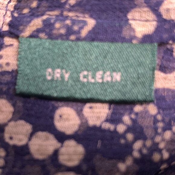 Lauren Ralph Lauren Sheer Floral Maxi Dress Blue & Beige Size 6 100% Silk Button - Picture 12 of 16